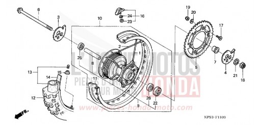ROUE ARRIERE CRF230F7 de 2007